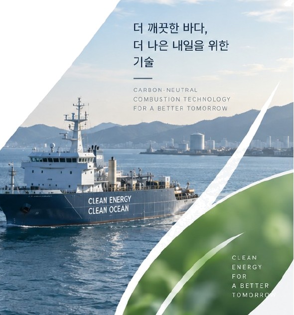 ‘CLEAN ENERGY CLEAN OCEAN’이 적힌 선박이 항해하는 청정 해양 이미지